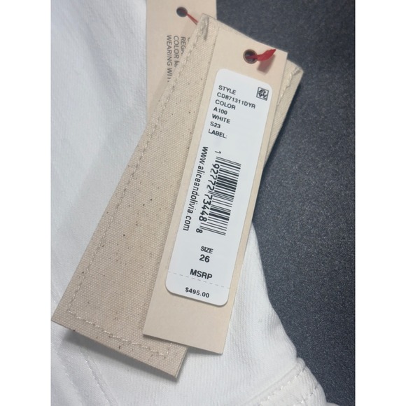 Alice + Olivia NEW Chels White Denim Jumpsuit Corset Zip Front Pockets Sz26 $495 - Picture 7 of 10